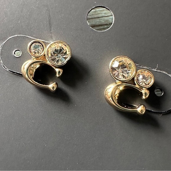 Coach Signature Crystal Cluster Stud Earrings - Picture 3 of 6